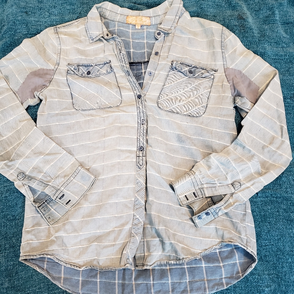 Free Heart Denim Button Down